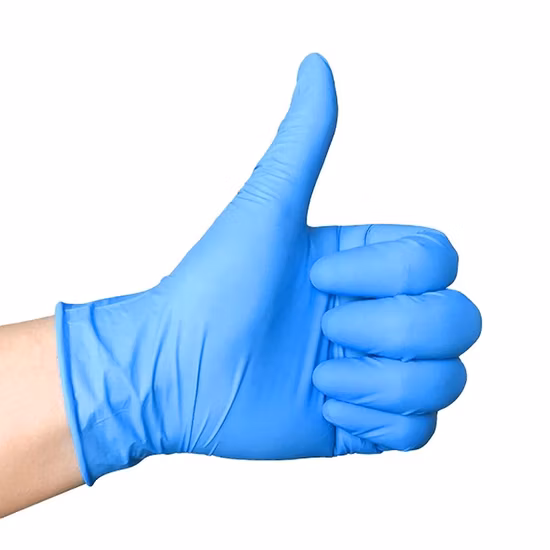Good Quality M3.5gr Blue Powder Free Nitrile Glove